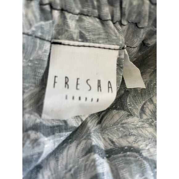 Fresha London Strapless Tiered Ruffle Maxi Leaf Palm Print Dress XS - Picture 3 of 11